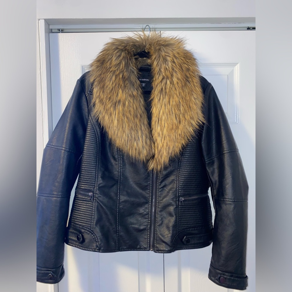 LeChateau Faux Leather Biker Jacket